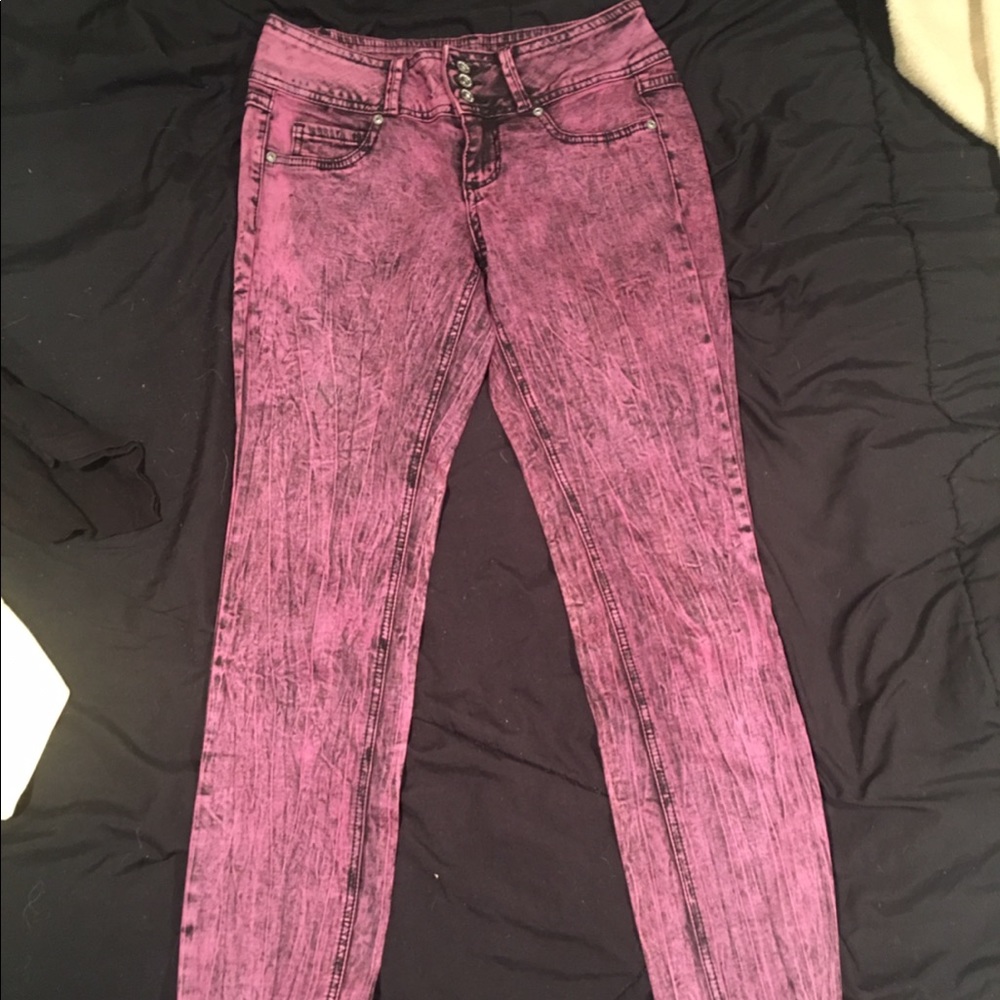 Purple skinny jeans